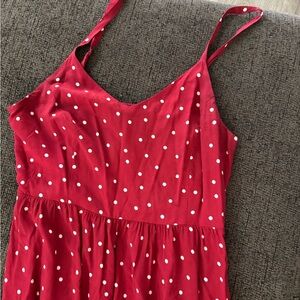 Old Navy Burgundy Dress with White Dots